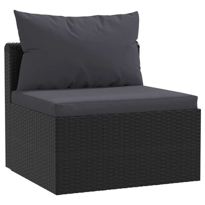 Set Divani da Giardino 3 pz con Cuscini in Polyrattan Nero - homemem39