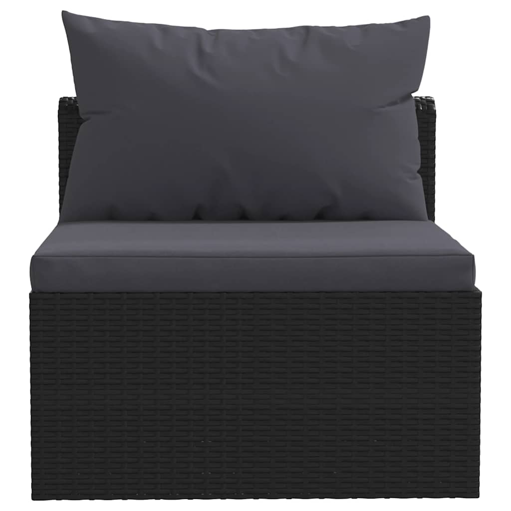 Set Divani da Giardino 4 pz con Cuscini in Polyrattan Nero - homemem39
