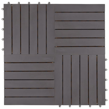 Pannelli Decking 10 pz Grigio Slavato 30x30cm Massello d'Acacia - homemem39