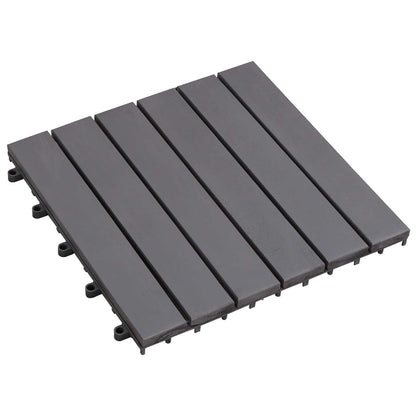 Piastrella per Decking 10 pcs Grigio 30 x 30 cm Legno di Acacia | homemem39