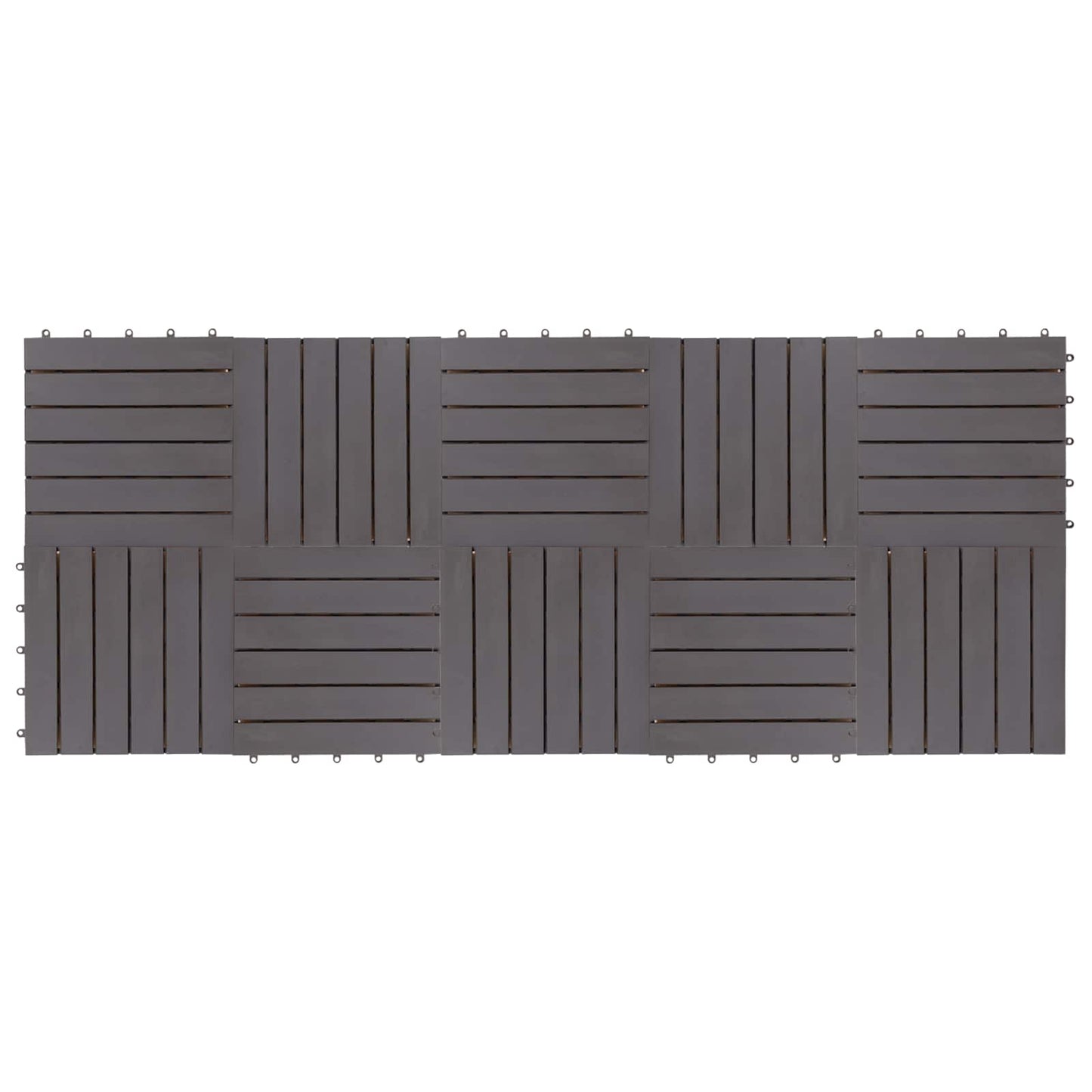 Piastrella per Decking 10 pcs Grigio 30 x 30 cm Legno di Acacia | homemem39