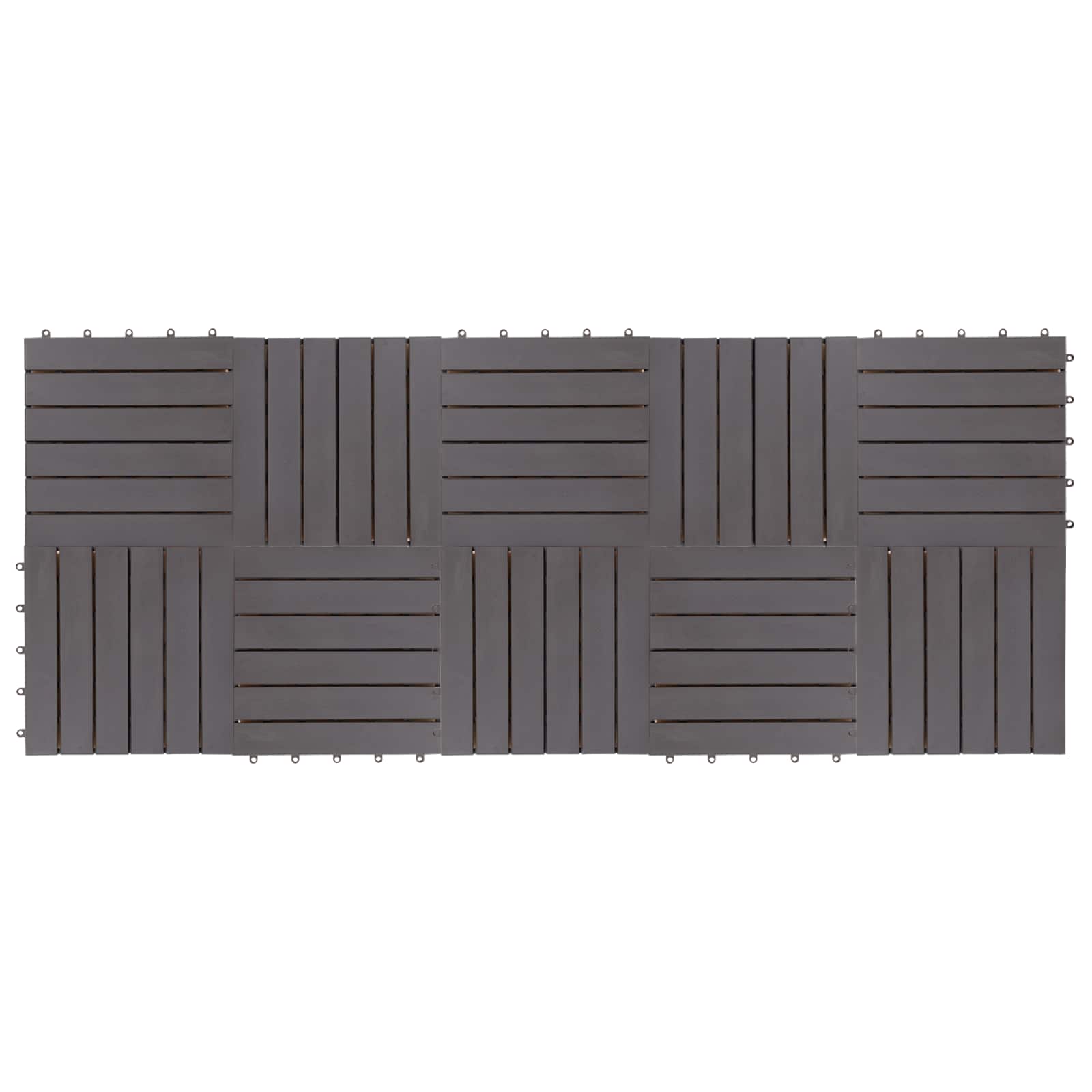 Piastrella per Decking 10 pcs Grigio 30 x 30 cm Legno di Acacia | homemem39