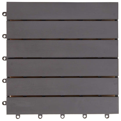 Piastrella per Decking 10 pcs Grigio 30 x 30 cm Legno di Acacia | homemem39