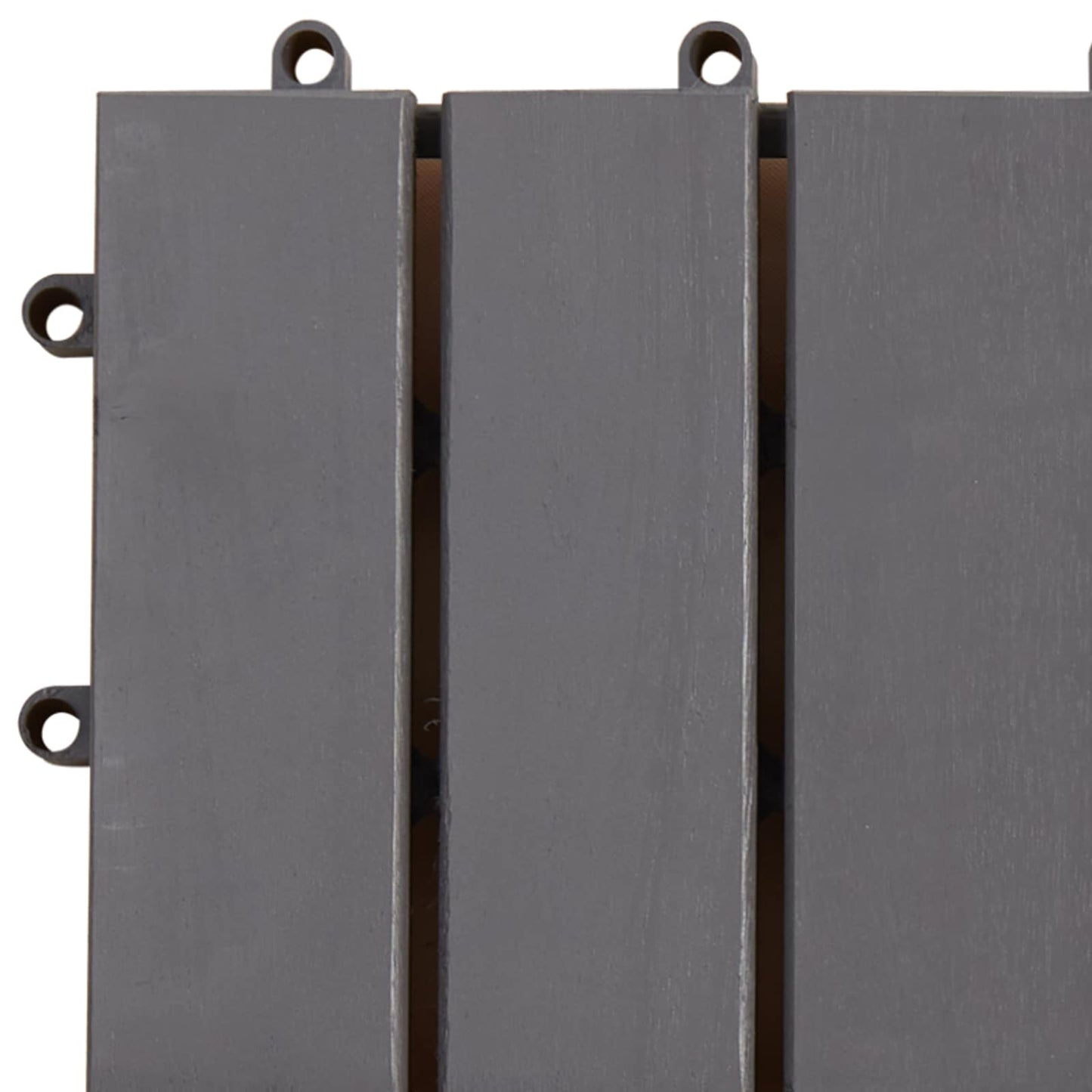 Piastrella per Decking 10 pcs Grigio 30 x 30 cm Legno di Acacia | homemem39