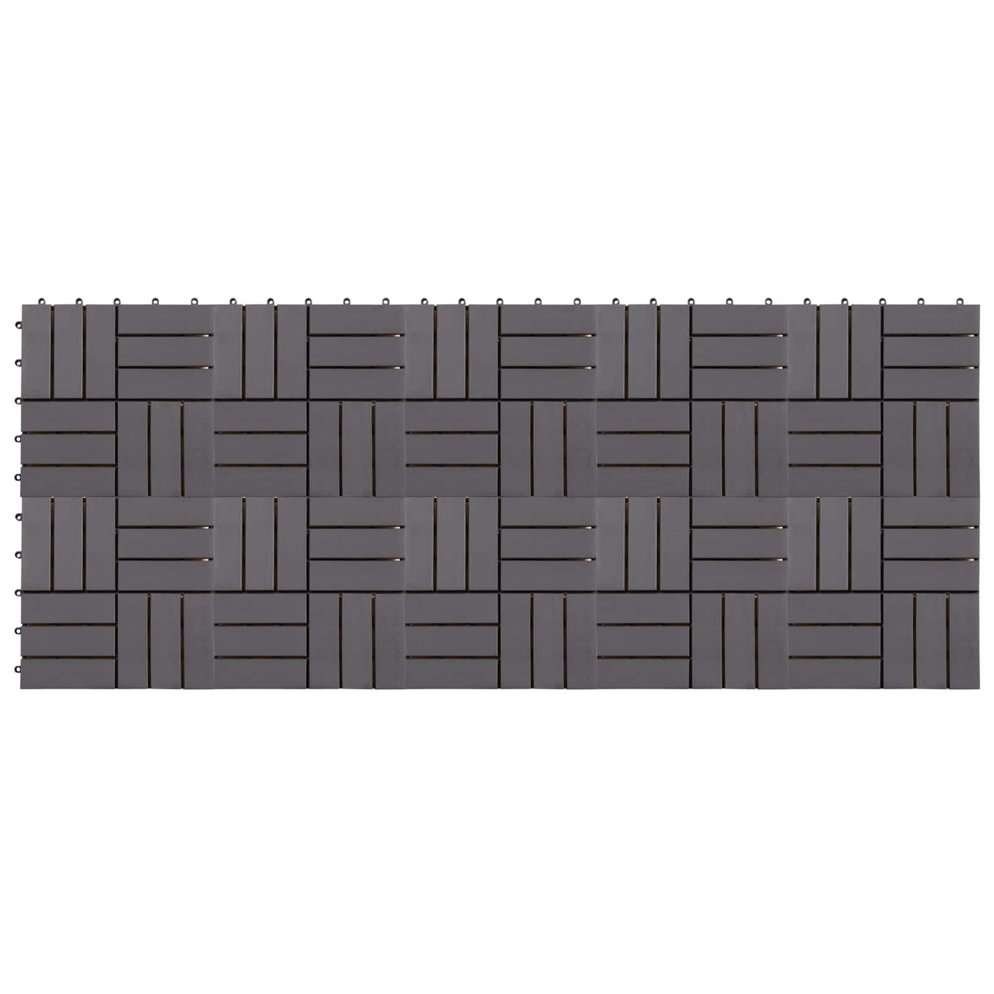 Piastrella per Decking 10 pcs Grigio 30 x 30 cm Legno di Acacia | homemem39