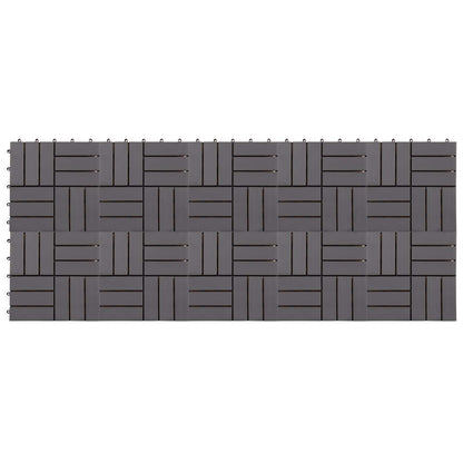 Piastrella per Decking 10 pcs Grigio 30 x 30 cm Legno di Acacia | homemem39