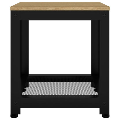 Tavolino Marrone Chiaro e Nero 40x40x45 cm MDF e Ferro