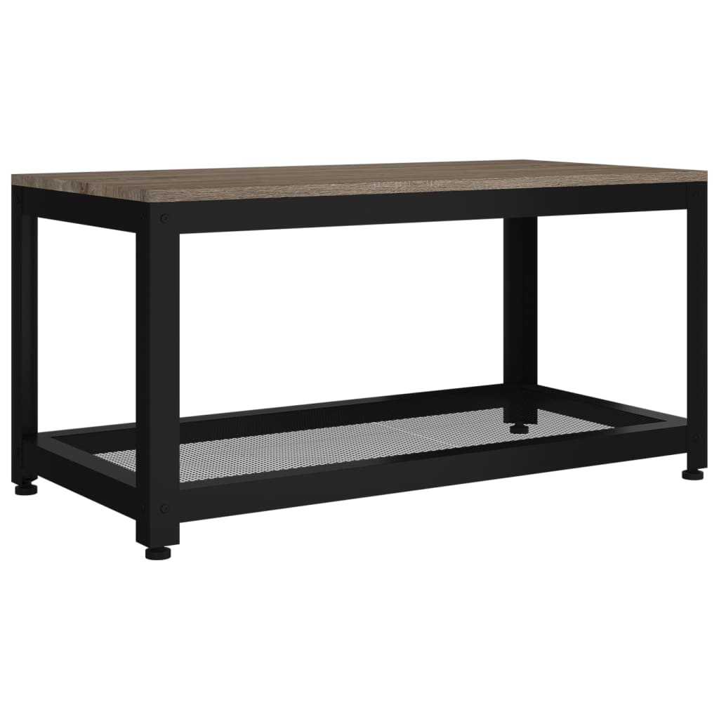 Tavolino da Salotto Grigio e Nero 90x45x45 cm in MDF e Ferro | homemem39