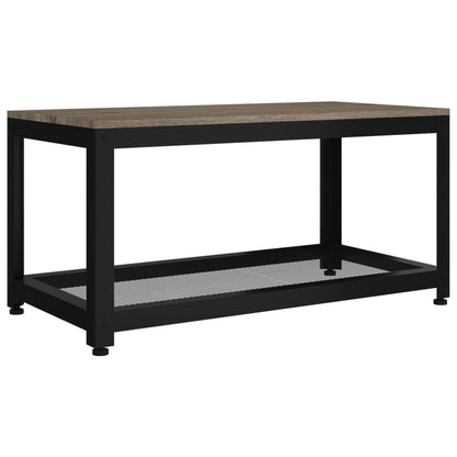 Tavolino da Salotto Grigio e Nero 90x45x45 cm in MDF e Ferro | homemem39