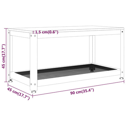 Tavolino da Salotto Grigio e Nero 90x45x45 cm in MDF e Ferro | homemem39