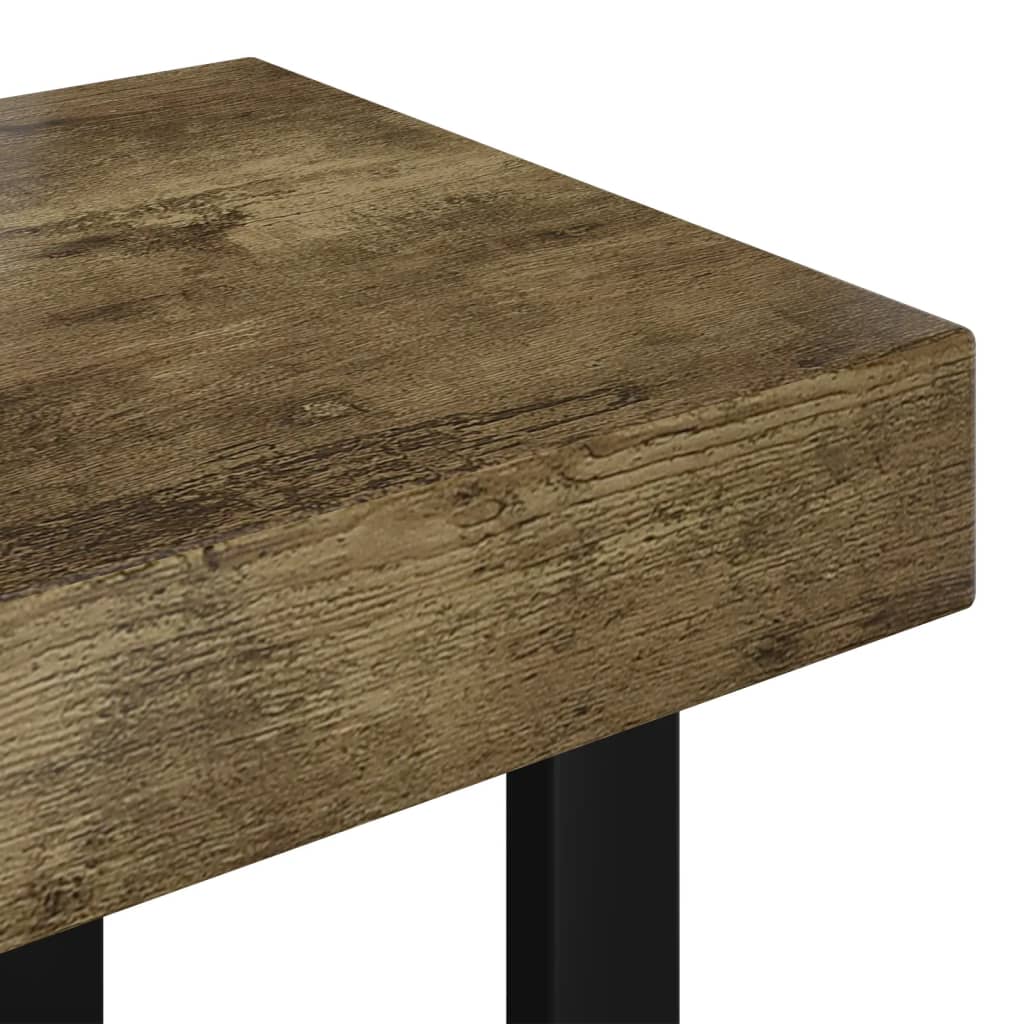 Tavolino Salotto Marrone Scuro e Nero 90x45x40cm in MDF e Ferro | homemem39