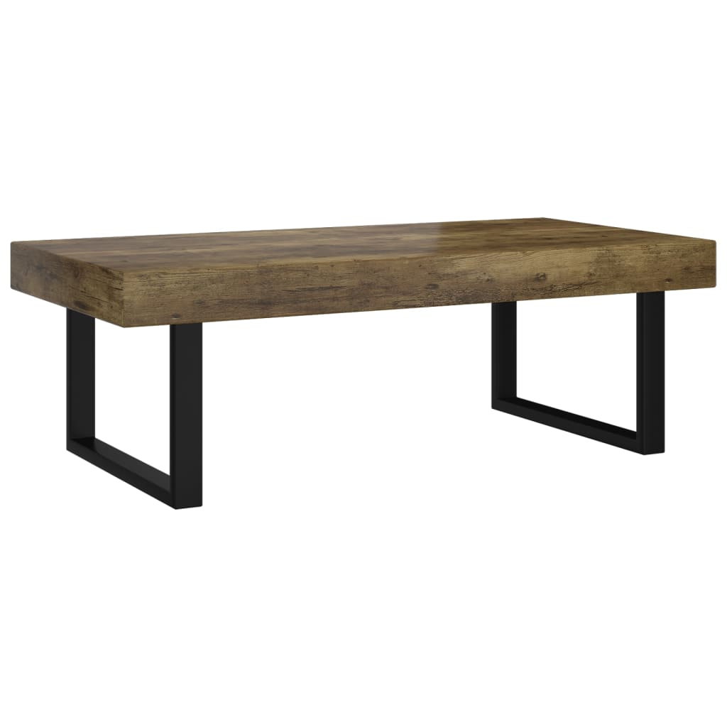 Tavolino Salotto Marrone Scuro e Nero 120x60x40 cm MDF e Ferro | homemem39