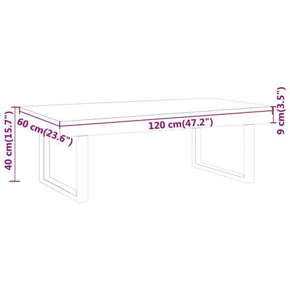 Tavolino Salotto Marrone Scuro e Nero 120x60x40 cm MDF e Ferro | homemem39