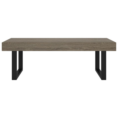 Tavolino da Salotto Grigio e Nero 120x60x40 cm in MDF e Ferro