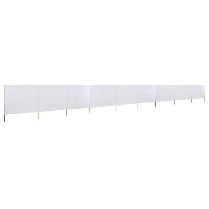 Paravento a 9 Pannelli in Tessuto 1200x120 cm Bianco Sabbia | homemem39