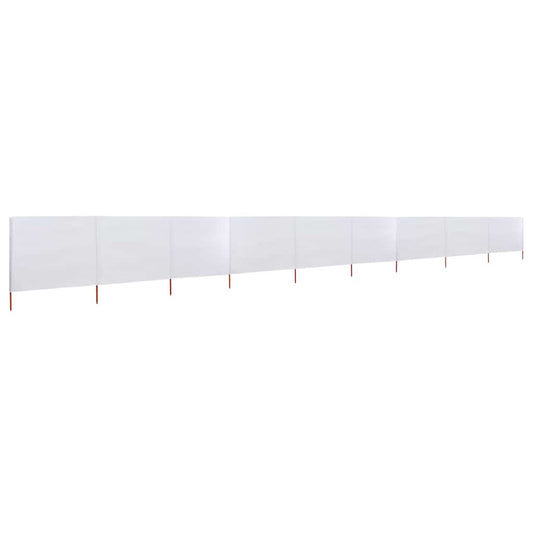 Paravento a 9 Pannelli in Tessuto 1200x120 cm Bianco Sabbia | homemem39