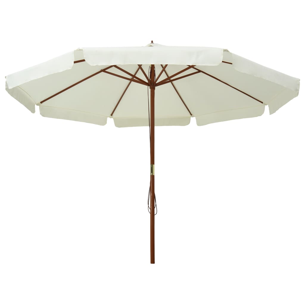 Ombrellone da Esterno con Palo in Legno 330 cm Bianco Sabbia | homemem39