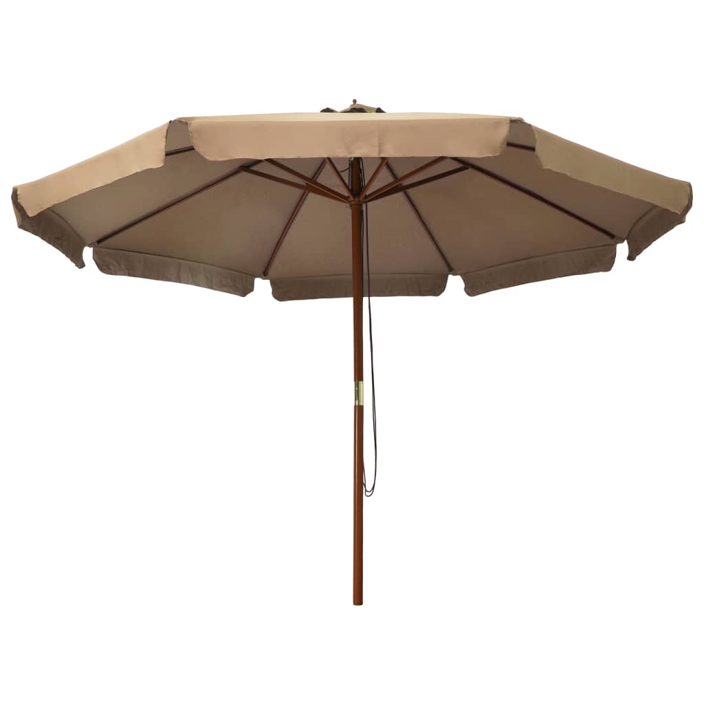 Ombrellone da Esterni con Palo in Legno 330 cm Grigio Talpa | homemem39