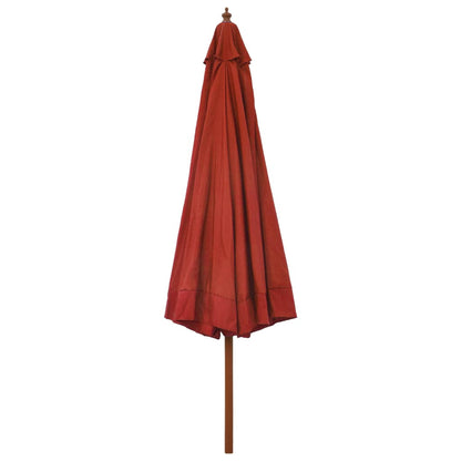 Ombrellone da Esterni con Palo in Legno 330 cm Terracotta