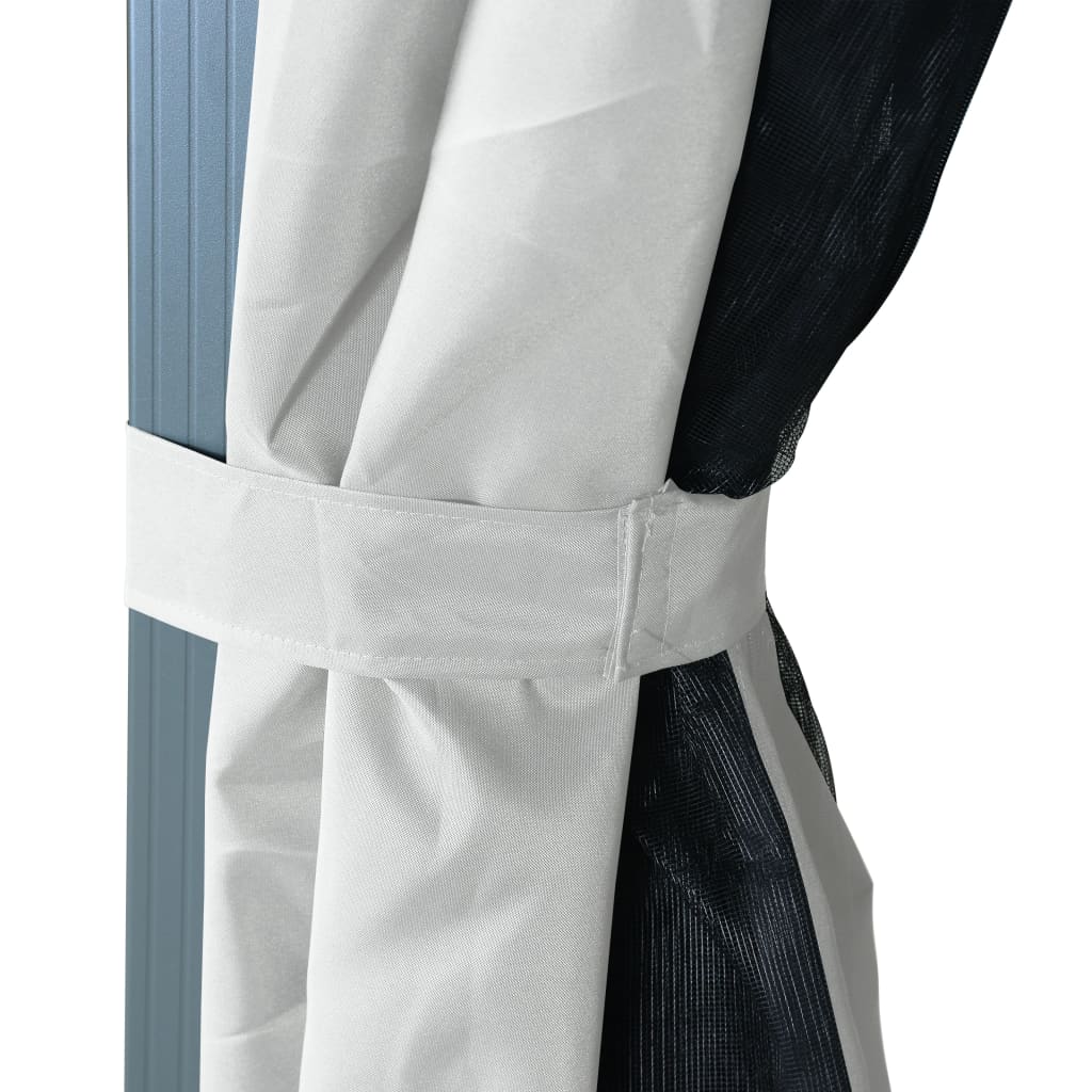 Gazebo con Tenda 300 x 300 cm Crema Alluminio - homemem39