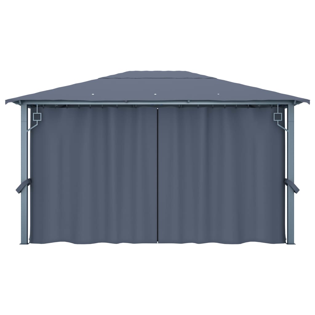 Gazebo con Tenda 400 x 300 cm Antracite in Alluminio | homemem39