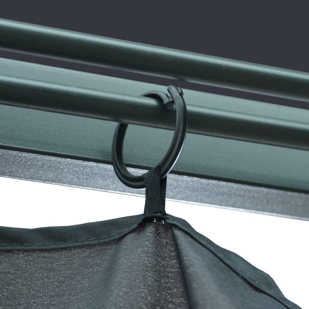 Gazebo con Tenda 400 x 300 cm Antracite in Alluminio | homemem39
