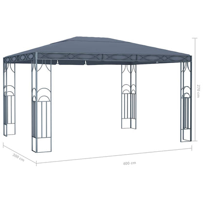 Gazebo 400x300 cm Antracite | homemem39