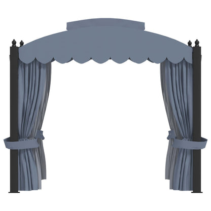 Gazebo con Tende 3x4 cm Antracite in Acciaio | homemem39