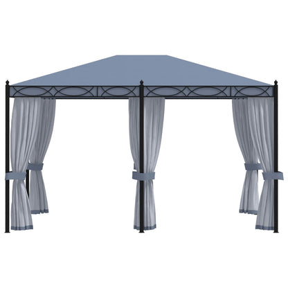 Gazebo con Schermi a Rete 3x4 cm Antracite in Acciaio | homemem39