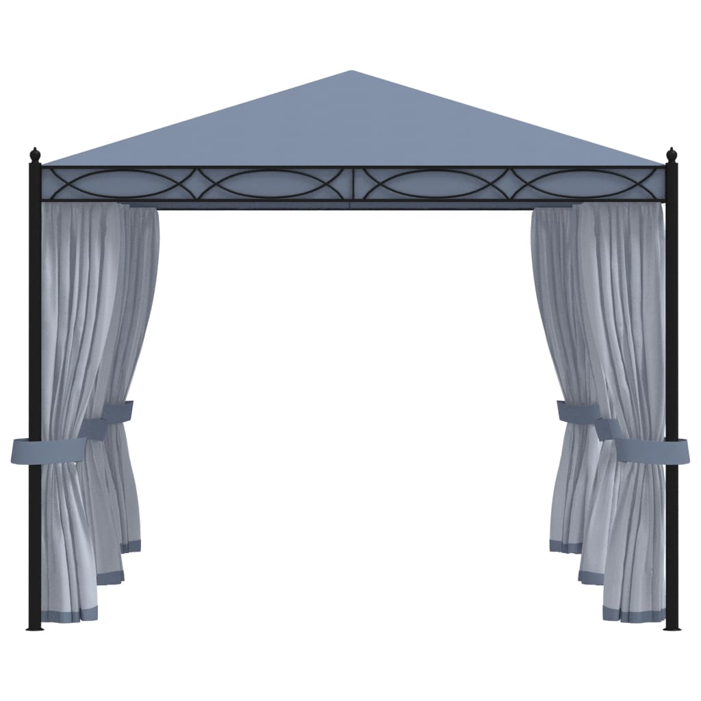 Gazebo con Schermi a Rete 3x4 cm Antracite in Acciaio | homemem39