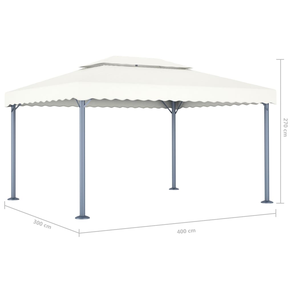 Gazebo 400x300 cm Crema Alluminio | homemem39