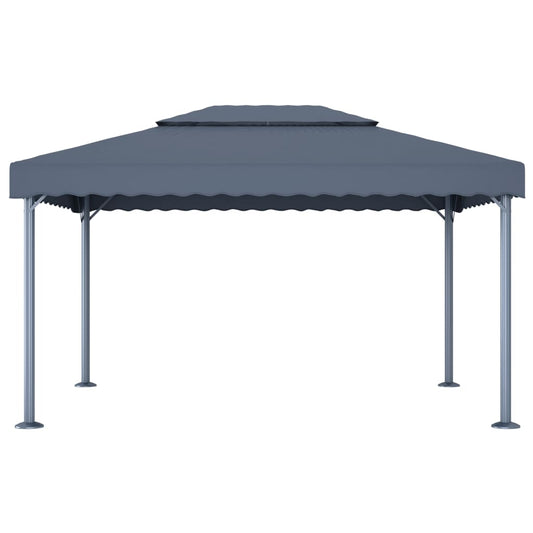 Gazebo 400x300 cm Antracite Alluminio - homemem39