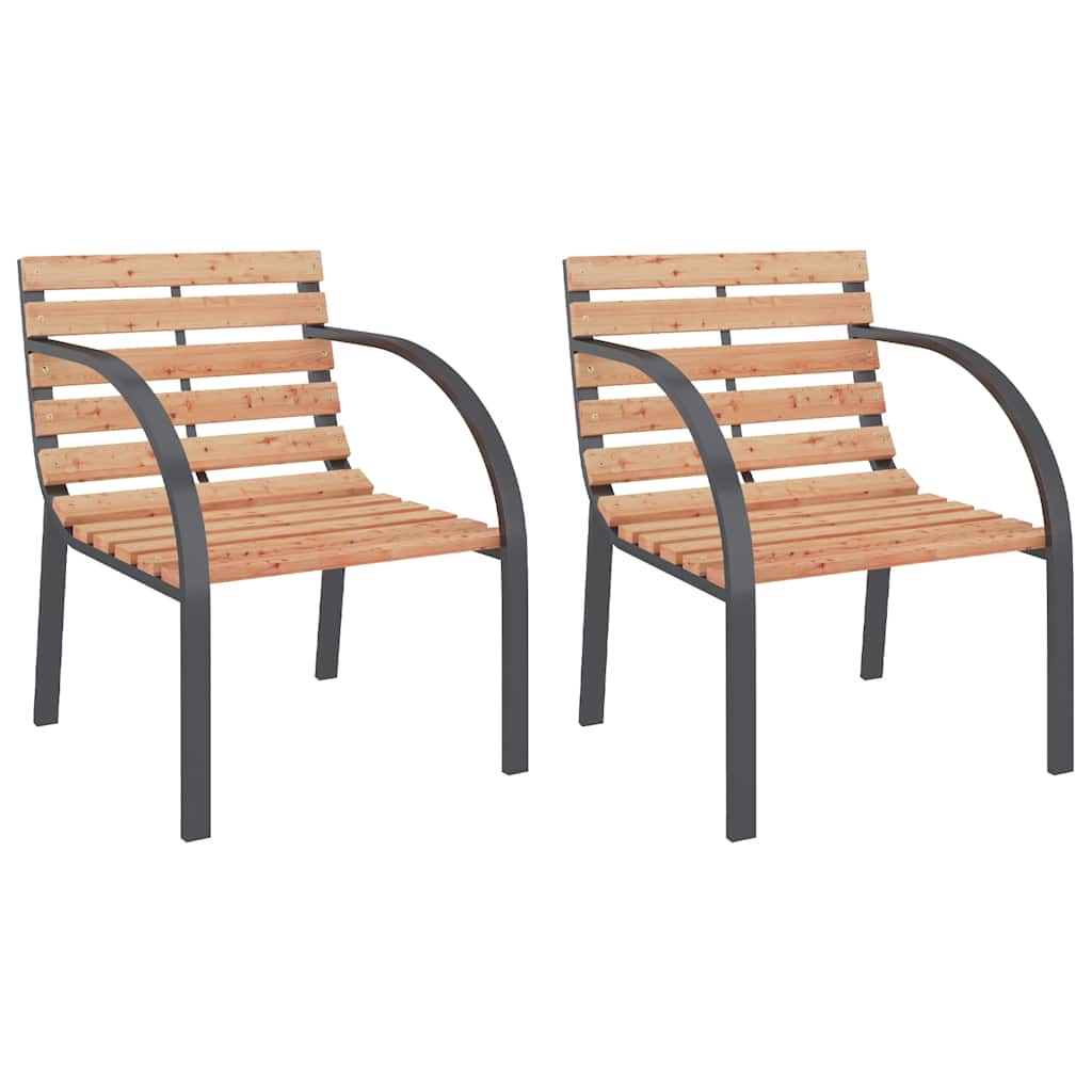 Sedie da Giardino 2 pz in Legno | homemem39