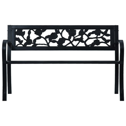 Panchina da Giardino 125 cm Nera in Acciaio - homemem39