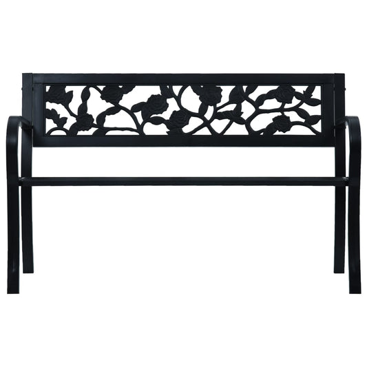 Panchina da Giardino 125 cm Nera in Acciaio - homemem39