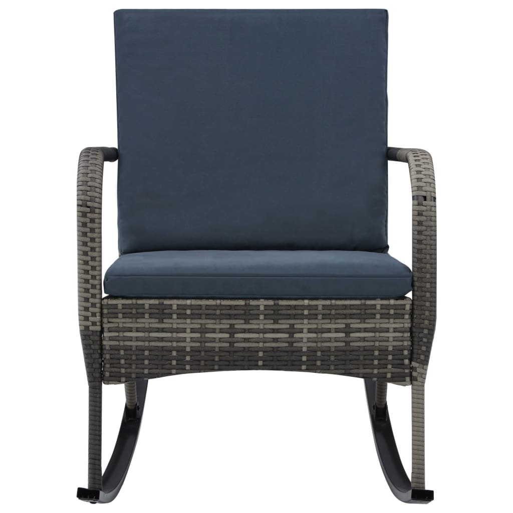 Sedia a Dondolo da Giardino in Polyrattan Antracite | homemem39