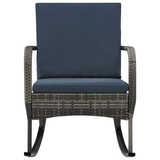 Sedia a Dondolo da Giardino in Polyrattan Antracite | homemem39