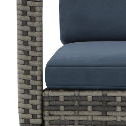 Sedia a Dondolo da Giardino in Polyrattan Antracite | homemem39