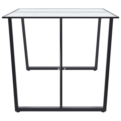 Tavolo da Pranzo Bianco 160x80x75 cm in Vetro Temperato | homemem39