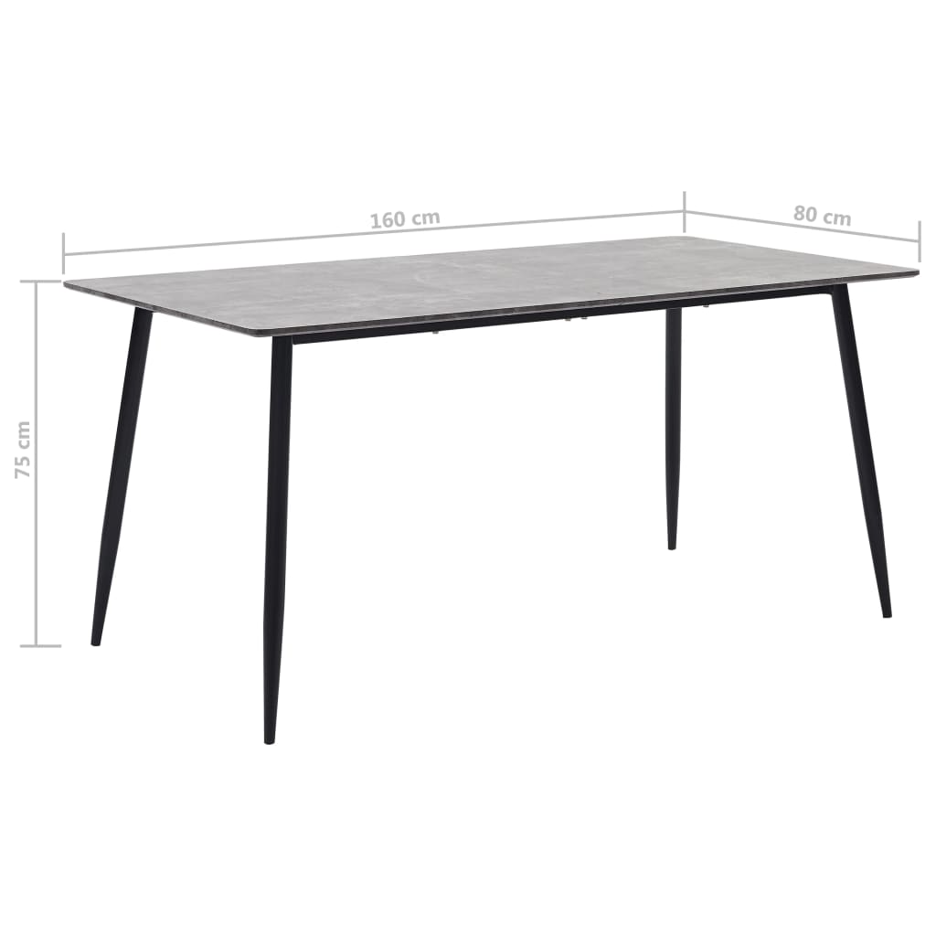 Tavolo da Pranzo Grigio 160x80x75 cm in MDF | homemem39