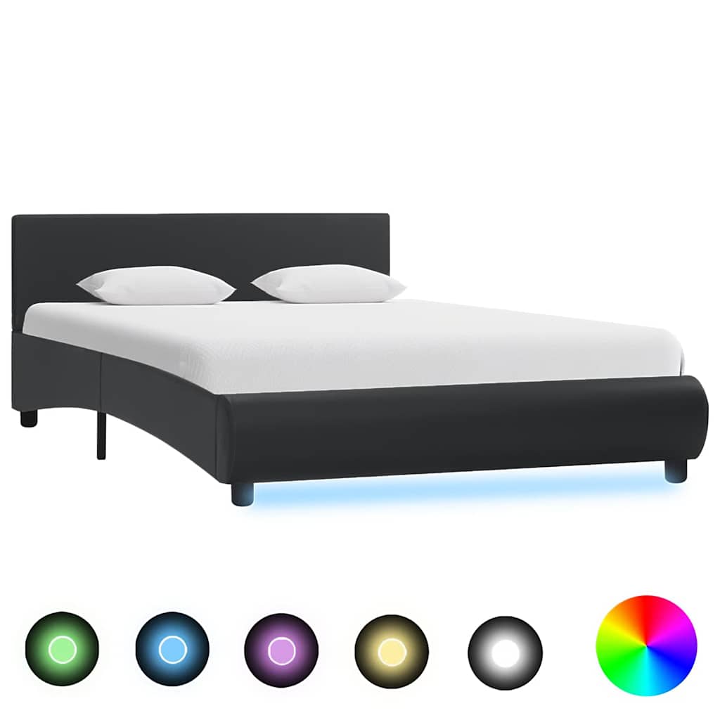 Giroletto con LED Nero in Similpelle 120x200 cm | homemem39