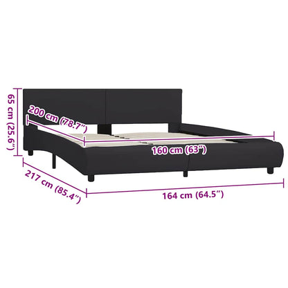 Giroletto con LED Nero in Similpelle 160x200 cm