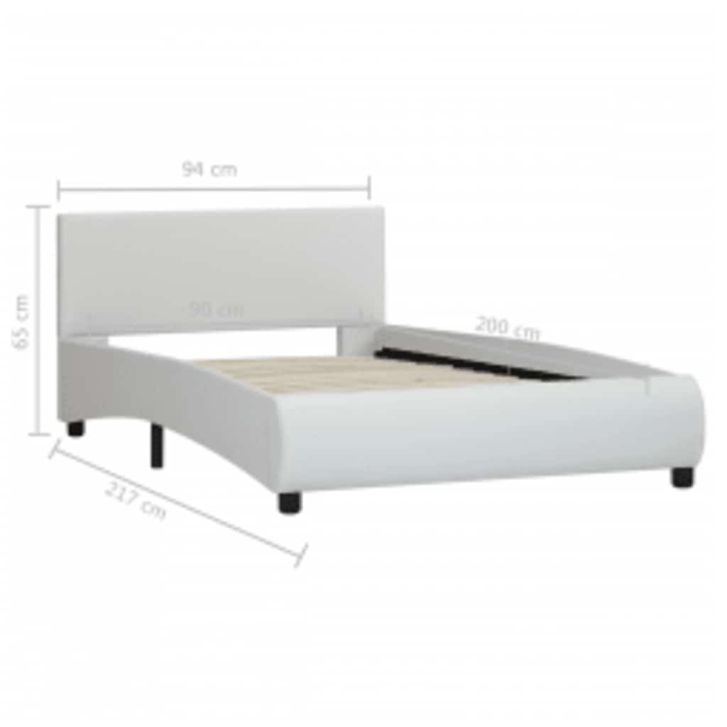 Giroletto con LED senza Materasso Bianco in Similpelle 90x200cm | homemem39
