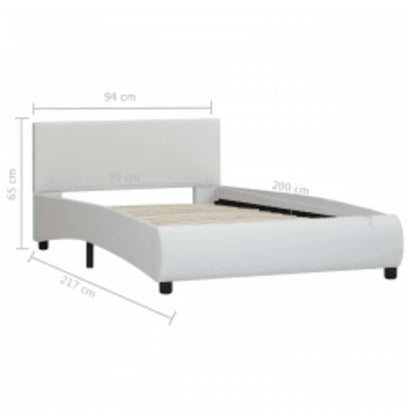 Giroletto con LED senza Materasso Bianco in Similpelle 90x200cm | homemem39