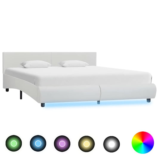 Giroletto con LED Bianco in Similpelle 160x200 cm | homemem39