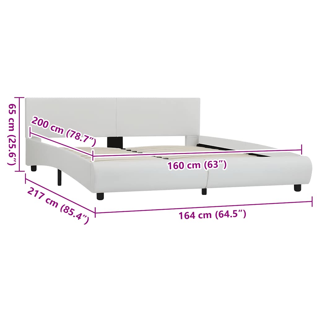 Giroletto con LED Bianco in Similpelle 160x200 cm | homemem39