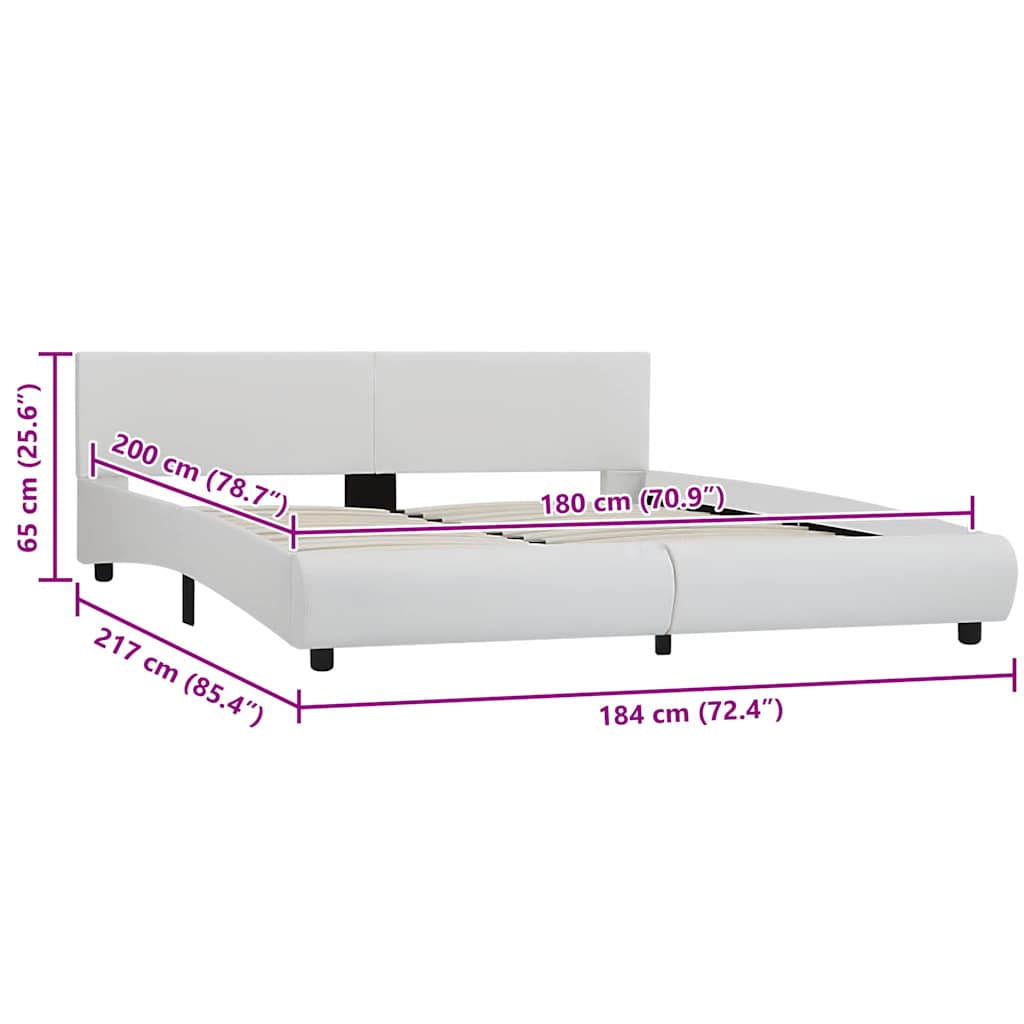 Giroletto con LED senza Materasso Bianco 180x200 cm | homemem39