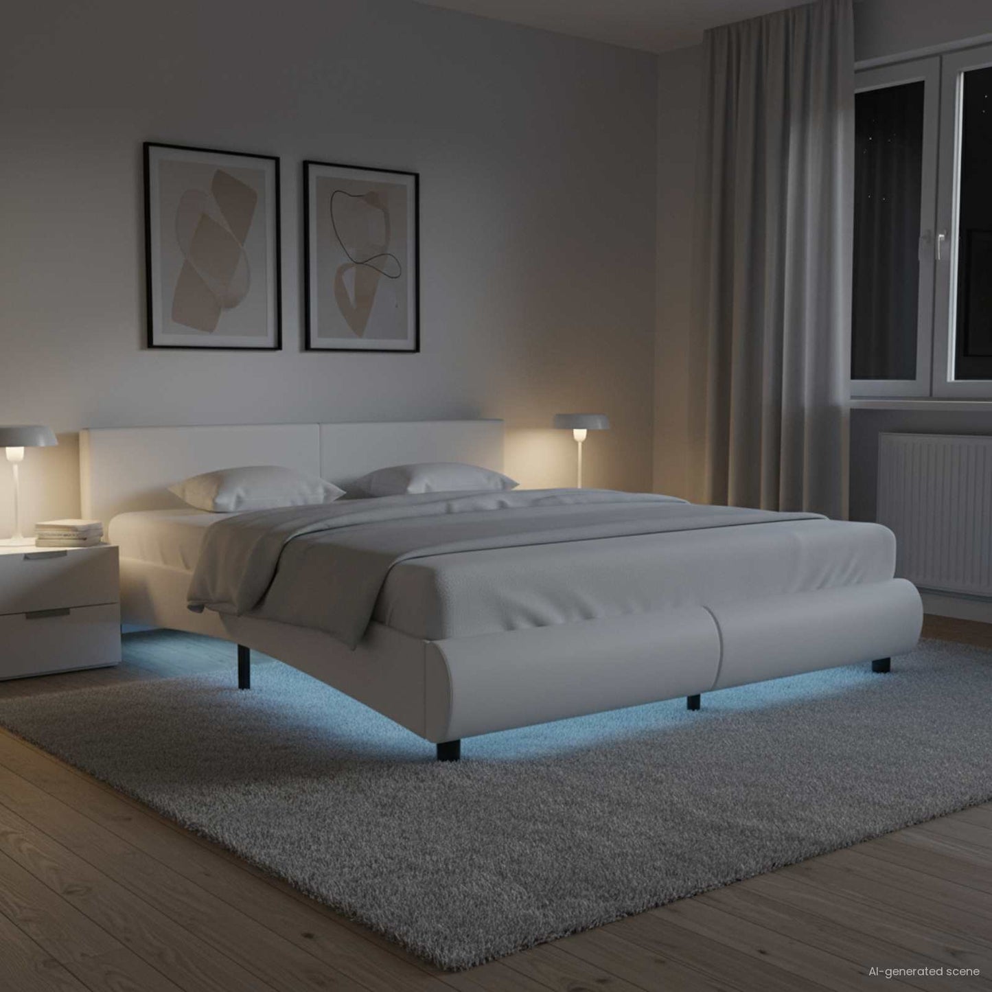 Giroletto con LED senza Materasso Bianco 180x200 cm