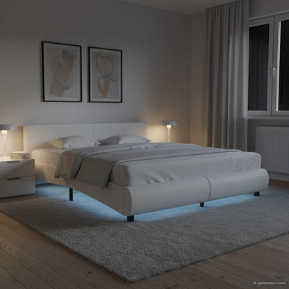 Giroletto con LED senza Materasso Bianco 180x200 cm