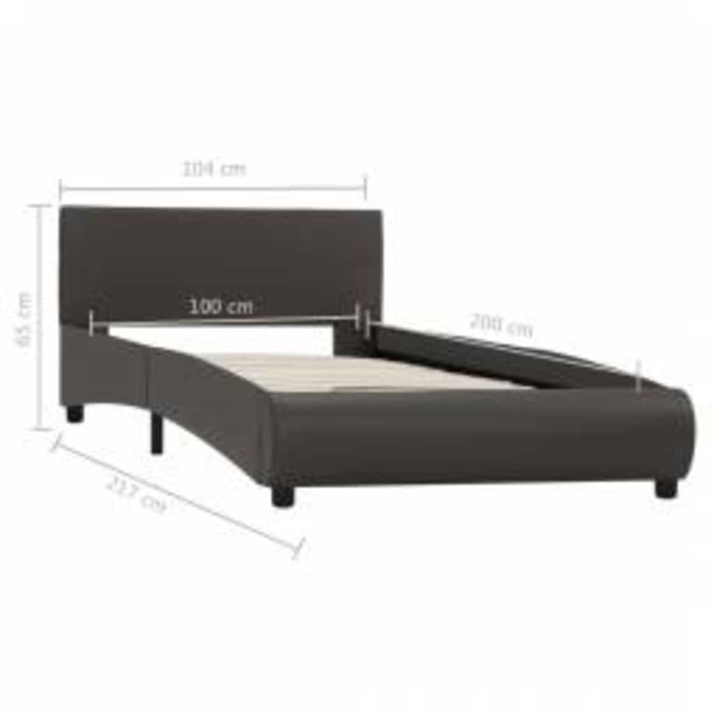 Giroletto con LED Grigio in Similpelle 100x200 cm | homemem39